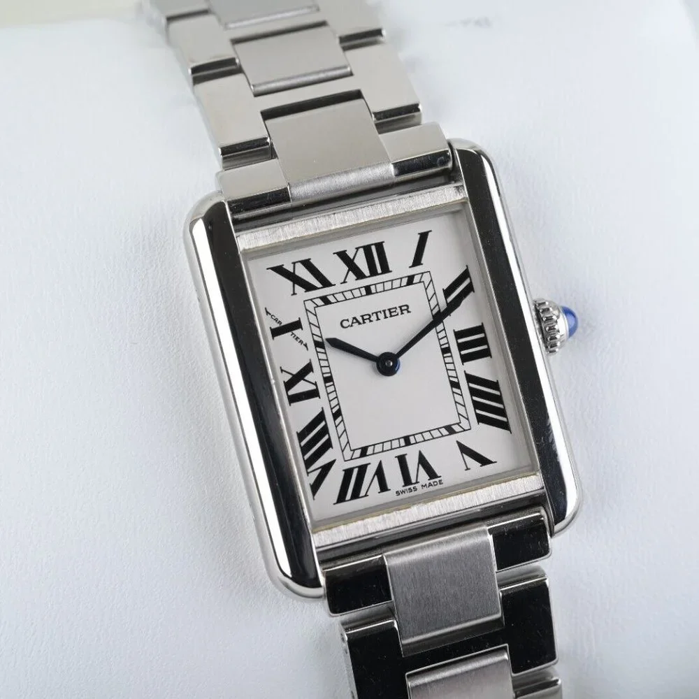 Cartier Tank Solo 3170 24X31mm Stainless Steel Watch W/ Box & Papers - Picture 1 of 9